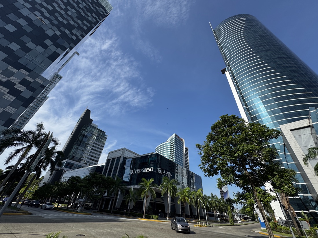 Modern glass skyline — Costa del Este, Panama City